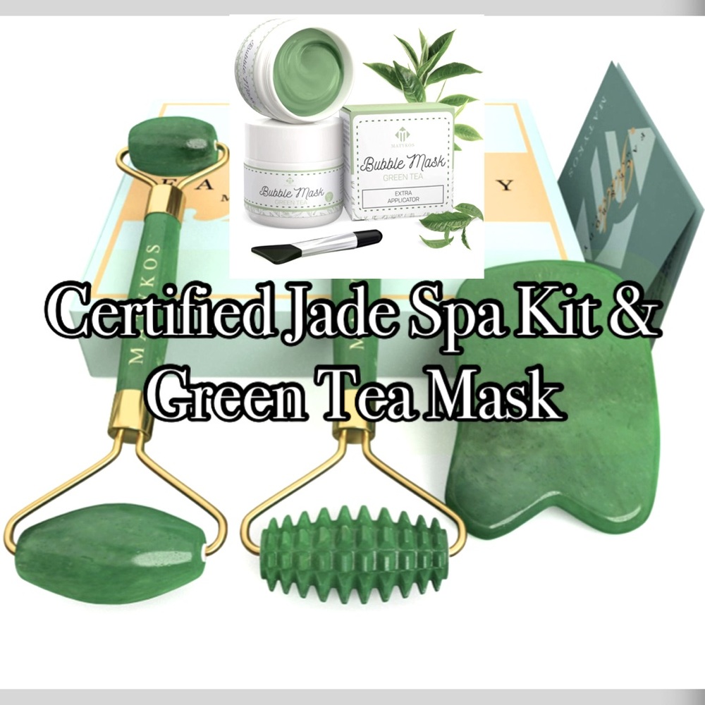 NEW Genuine Jade Spa Kit and Green Tea Bubble Mask